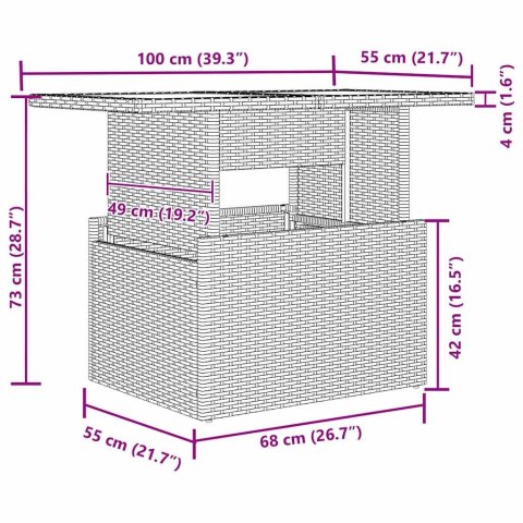 ZESTAW SOF NA OGRÓD 6 EL. CZARNY I KREMOWY POLIRATTAN