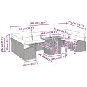 ZESTAW SOF NA OGRÓD Z PODUSZKĄ 11 EL. SZARY