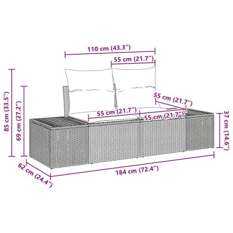 ZESTAW DO JADALNI W OGRODZIE Z PODUSZKĄ 6 SZT. BEŻOWY I SZARY