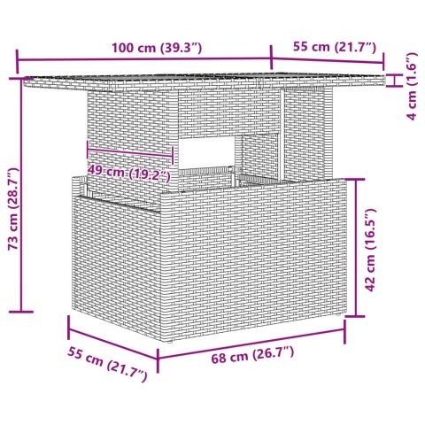 ZESTAW DO JADALNI W OGRODZIE Z PODUSZKĄ 7 SZT. CZARNY I BRĄZOWY