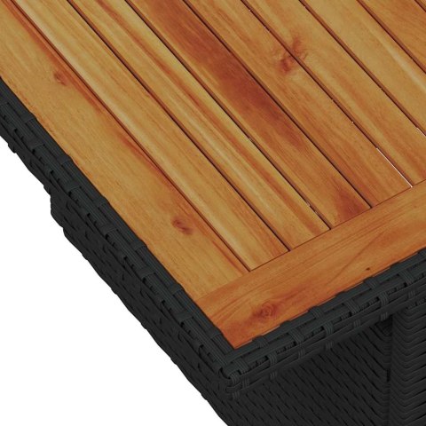 ZESTAW DO JADALNI W OGRODZIE Z PODUSZKĄ 7 SZT. CZARNY I KREMOWY