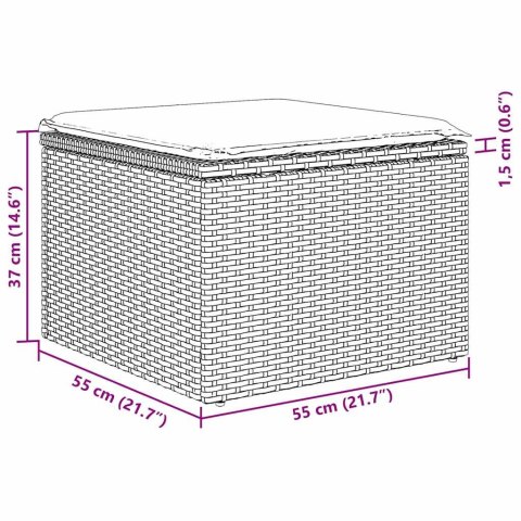 ZESTAW DO JADALNI W OGRODZIE Z PODUSZKĄ 9 SZT. SZARY I BRĄZOWY