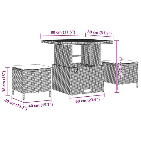 ZESTAW SOF NA OGRÓD Z PODUSZKĄ 8 EL. CZARNY