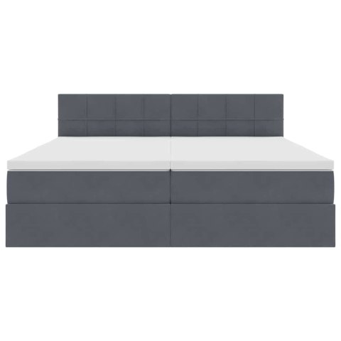 ŁÓŻKO ZE LED LIGHTS CIEMNOSZARY 180X200CM AKSAMIT