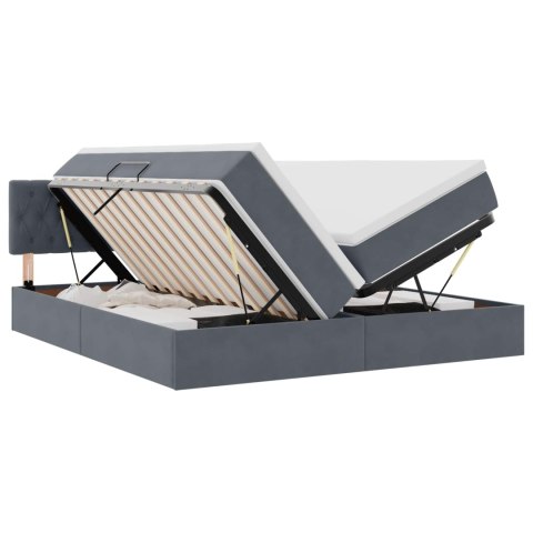 VidaXL Łóżko Ze LED Lights Ciemnoszary 180 x 200 cm Aksamit