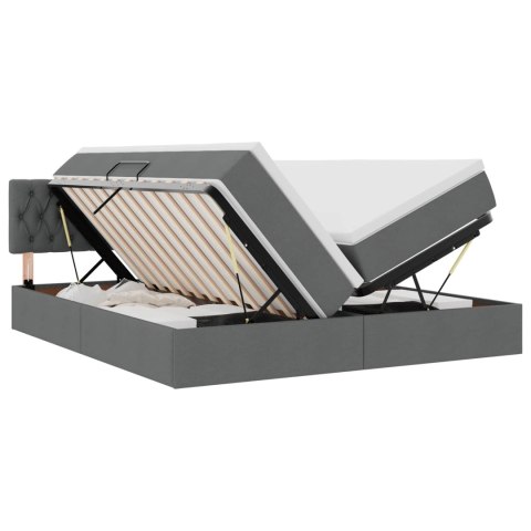 VidaXL Łóżko Ze LED Lights Ciemnoszary 180 x 200 cm tkanina