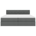 VidaXL Łóżko Ze LED Lights Ciemnoszary 180 x 200 cm tkanina