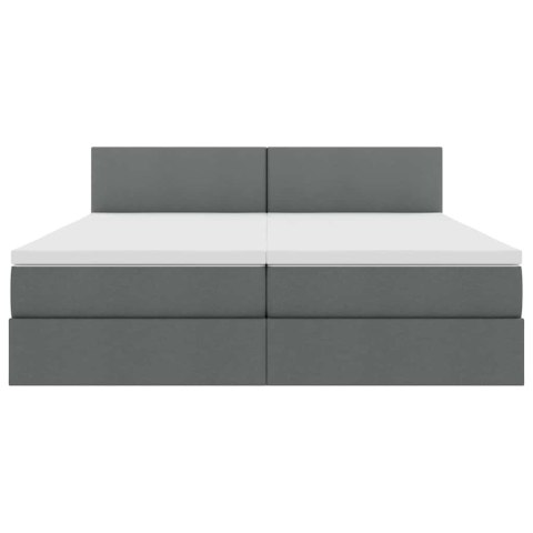 ŁÓŻKO ZE LED LIGHTS CIEMNOSZARY 200X200CM TKANINA