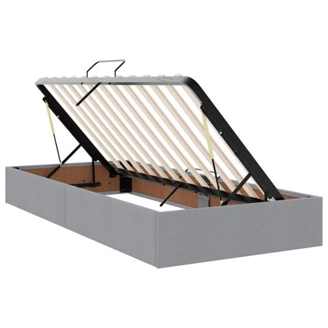 ŁÓŻKO ZE LED LIGHTS JASNOSZARY 180X200CM TKANINA