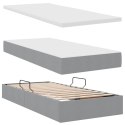 ŁÓŻKO ZE LED LIGHTS JASNOSZARY 180X200CM TKANINA