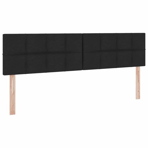ŁÓŻKO ZE LED LIGHTS Z ZAGŁÓWKIEM CZARNY 200X200CM TKANINA