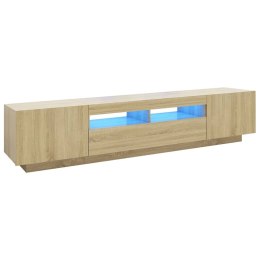 SZAFKA TV Z OŚWIETLENIEM LED DĄB SONOMA 200X35X40CM