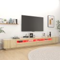 SZAFKA POD TV Z OŚWIETLENIEM LED DĄB SONOMA 300X35X40CM