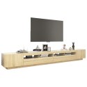 SZAFKA POD TV Z OŚWIETLENIEM LED DĄB SONOMA 300X35X40CM