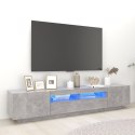 SZAFKA POD TV Z OŚWIETLENIEM LED SZAROŚĆ BETONU 200X35X40CM