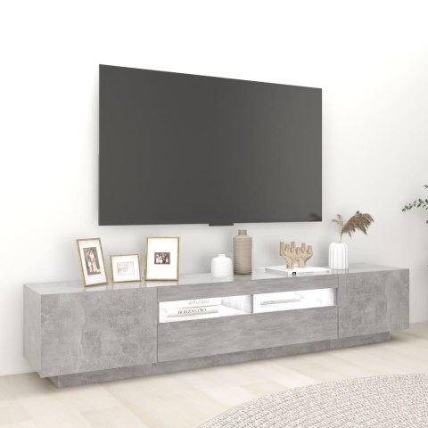 SZAFKA POD TV Z OŚWIETLENIEM LED SZAROŚĆ BETONU 200X35X40CM