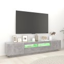 SZAFKA POD TV Z OŚWIETLENIEM LED SZAROŚĆ BETONU 200X35X40CM