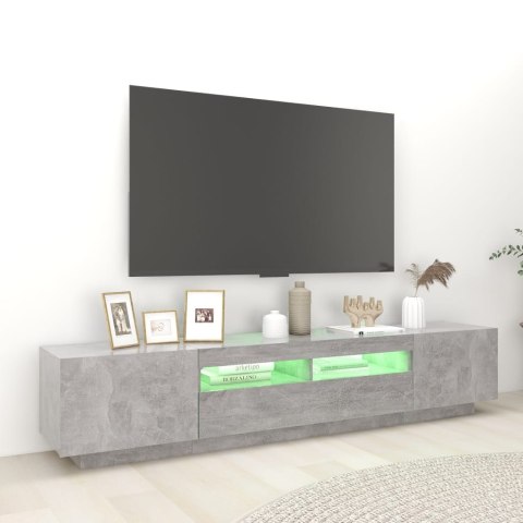 SZAFKA POD TV Z OŚWIETLENIEM LED SZAROŚĆ BETONU 200X35X40CM