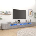 SZAFKA POD TV Z OŚWIETLENIEM LED SZAROŚĆ BETONU 300X35X40CM