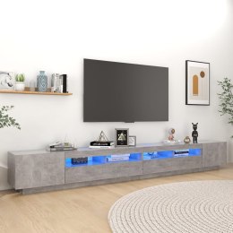 SZAFKA POD TV Z OŚWIETLENIEM LED SZAROŚĆ BETONU 300X35X40CM