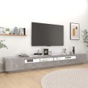SZAFKA POD TV Z OŚWIETLENIEM LED SZAROŚĆ BETONU 300X35X40CM