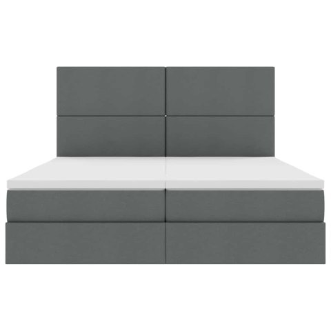 ŁÓŻKO ZE LED LIGHTS CIEMNOSZARY 180X200CM TKANINA