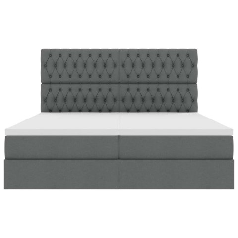 ŁÓŻKO ZE LED LIGHTS CIEMNOSZARY 180X200CM TKANINA