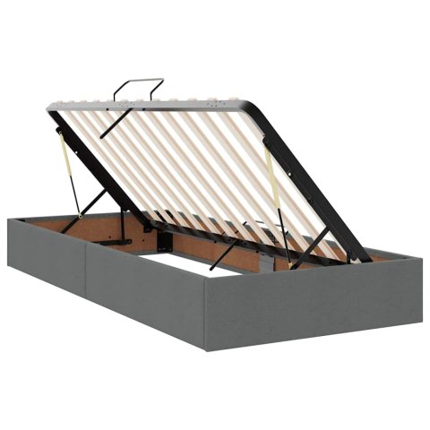 ŁÓŻKO ZE LED LIGHTS CIEMNOSZARY 200X200CM TKANINA