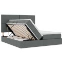 ŁÓŻKO ZE LED LIGHTS CIEMNOSZARY 200X200CM TKANINA