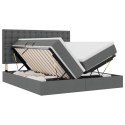 ŁÓŻKO ZE LED LIGHTS CIEMNOSZARY 200X200CM TKANINA