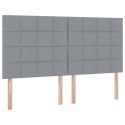 ŁÓŻKO ZE LED LIGHTS JASNOSZARY 180X200CM TKANINA