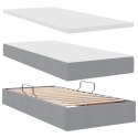 ŁÓŻKO ZE LED LIGHTS JASNOSZARY 180X200CM TKANINA
