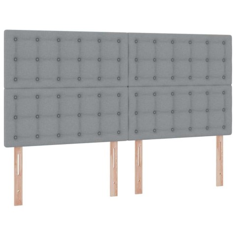 ŁÓŻKO ZE LED LIGHTS JASNOSZARY 180X200CM TKANINA