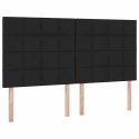ŁÓŻKO ZE LED LIGHTS Z ZAGŁÓWKIEM CZARNY 180X200CM TKANINA
