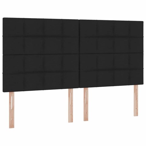 ŁÓŻKO ZE LED LIGHTS Z ZAGŁÓWKIEM CZARNY 180X200CM TKANINA