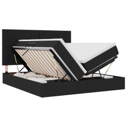 ŁÓŻKO ZE LED LIGHTS Z ZAGŁÓWKIEM CZARNY 200X200CM TKANINA