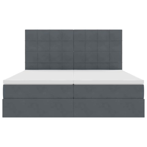 ŁÓŻKO ZE LED LIGHTS CIEMNOSZARY 180X200CM AKSAMIT