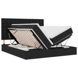 ŁÓŻKO ZE LED LIGHTS Z ZAGŁÓWKIEM CZARNY 200X200CM TKANINA