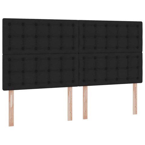 ŁÓŻKO ZE LED LIGHTS Z ZAGŁÓWKIEM CZARNY 200X200CM TKANINA