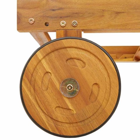 LEŻAK Z PODUSZKĄ BEŻOWY LITE DREWNO AKACJI