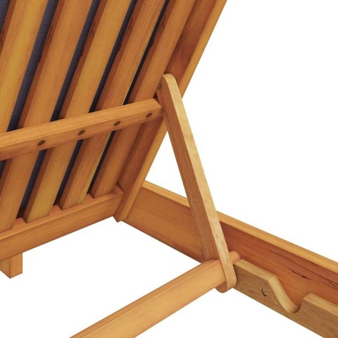 LEŻAK Z PODUSZKĄ CIEMNOSZARY LITE DREWNO AKACJI