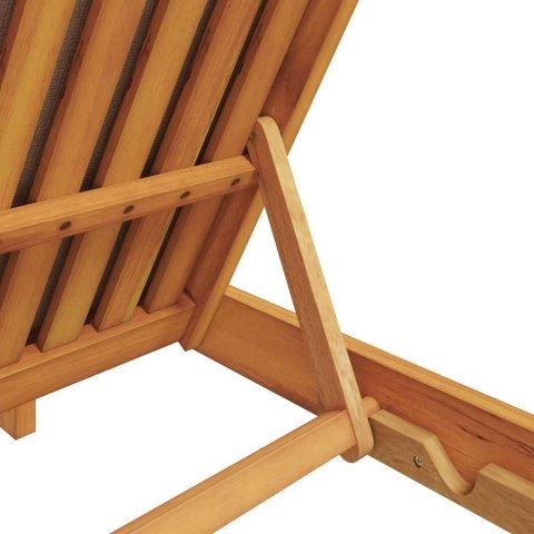 LEŻAK Z PODUSZKĄ CIEMNOSZARY LITE DREWNO AKACJI