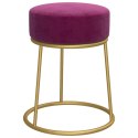 OKRĄGŁY STOŁEK FIOLETOWY OBITY AKSAMITEM