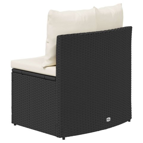 ZESTAW SOF 2 EL. CZARNY DREWNO AKACJOWE I POLI RATTAN