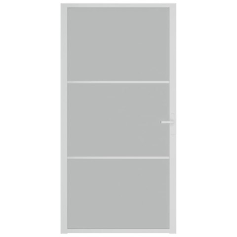 DRZWI WEWNĘTRZNE 102,5X201,5CM BIAŁE SZKŁO MAT I ALUMINIUM