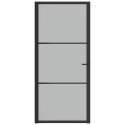 DRZWI WEWNĘTRZNE 93X201,5CM CZARNE MATOWE SZKŁO I ALUMINIUM