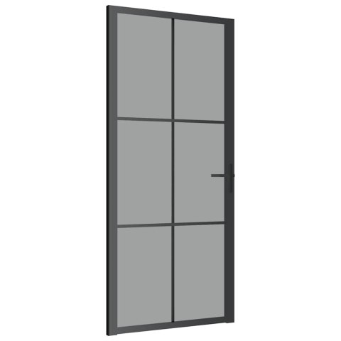DRZWI WEWNĘTRZNE 93X201,5CM CZARNE SZKŁO ESG I ALUMINIUM