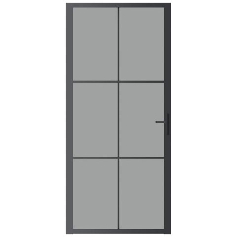 DRZWI WEWNĘTRZNE 93X201,5CM CZARNE SZKŁO ESG I ALUMINIUM