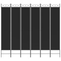 PARAWAN 6-PANELOWY CZARNY 240X220CM TKANINA
