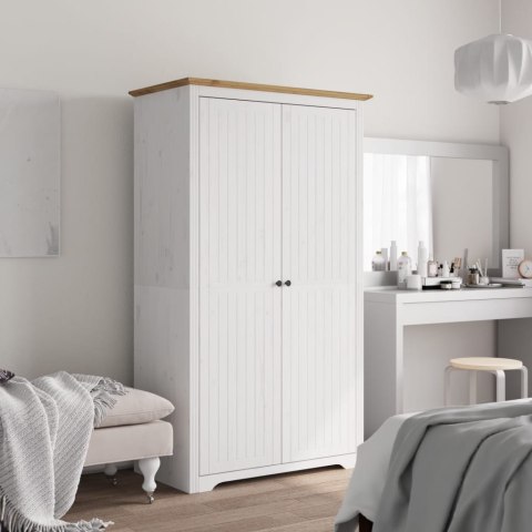 SZAFA BODO BIAŁO-BRĄZOWA 99X53,5X173CM LITE DREWNO SOSNOWE